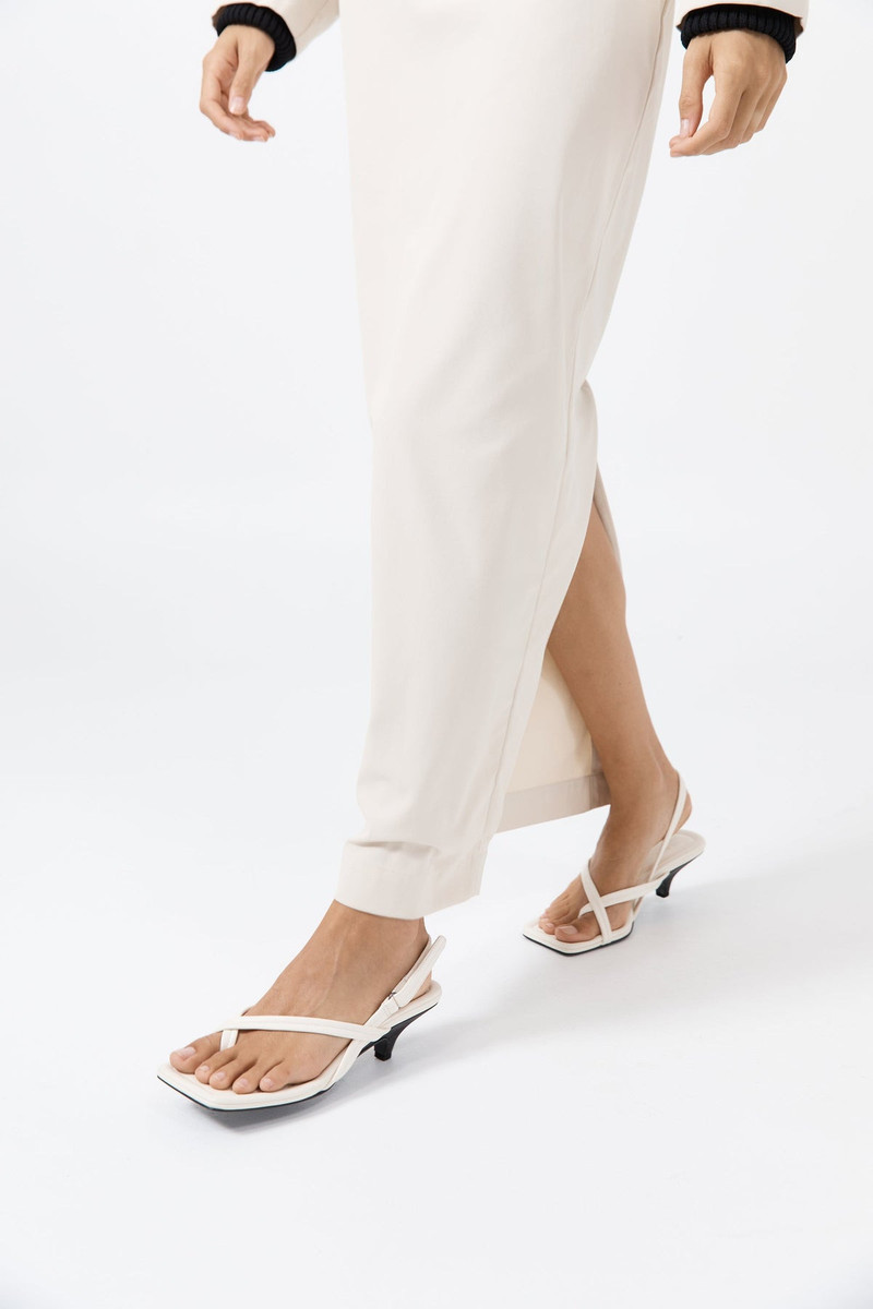 ST. AGNI Cross Detail Heel - Off White outlook