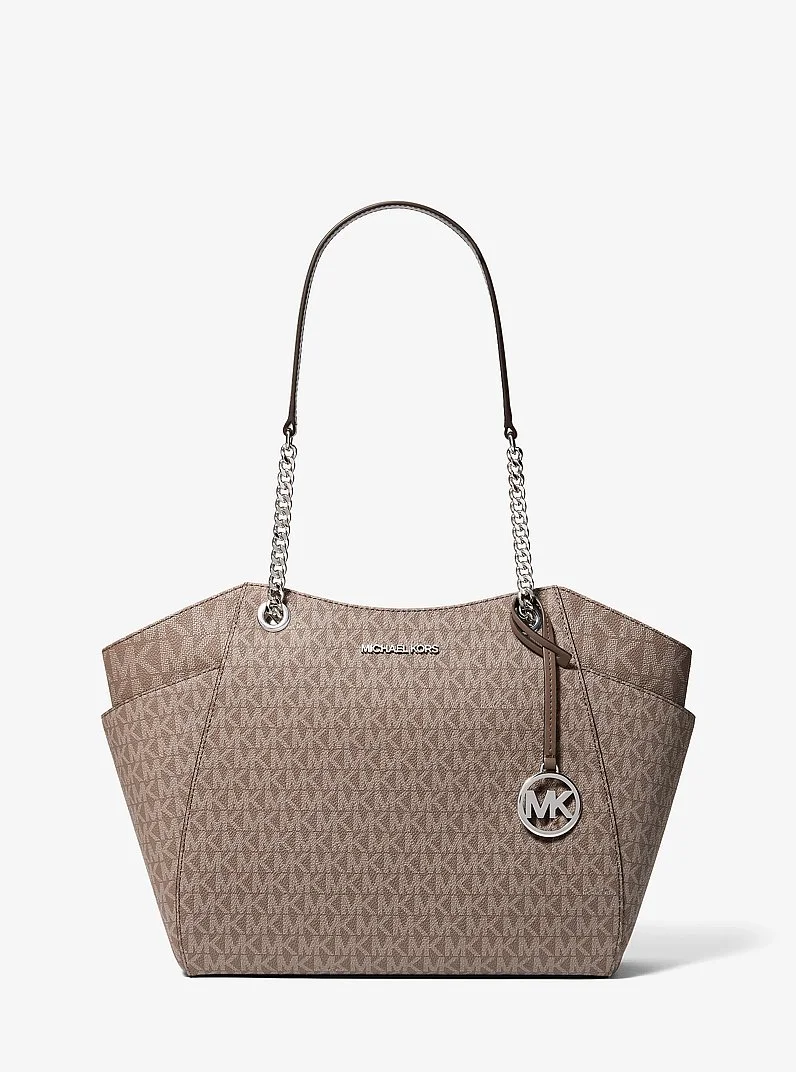 Jet Set Large Signature Logo Shoulder Bag - 1