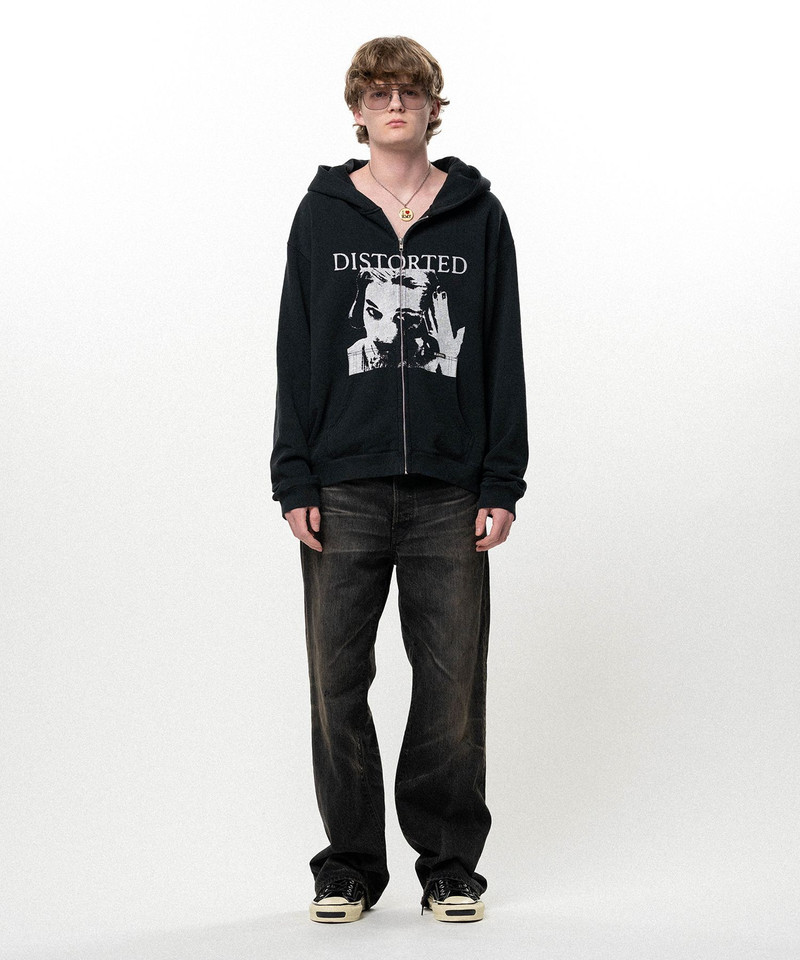 "DISTORTED Girl" Zip-up Hoodie 3