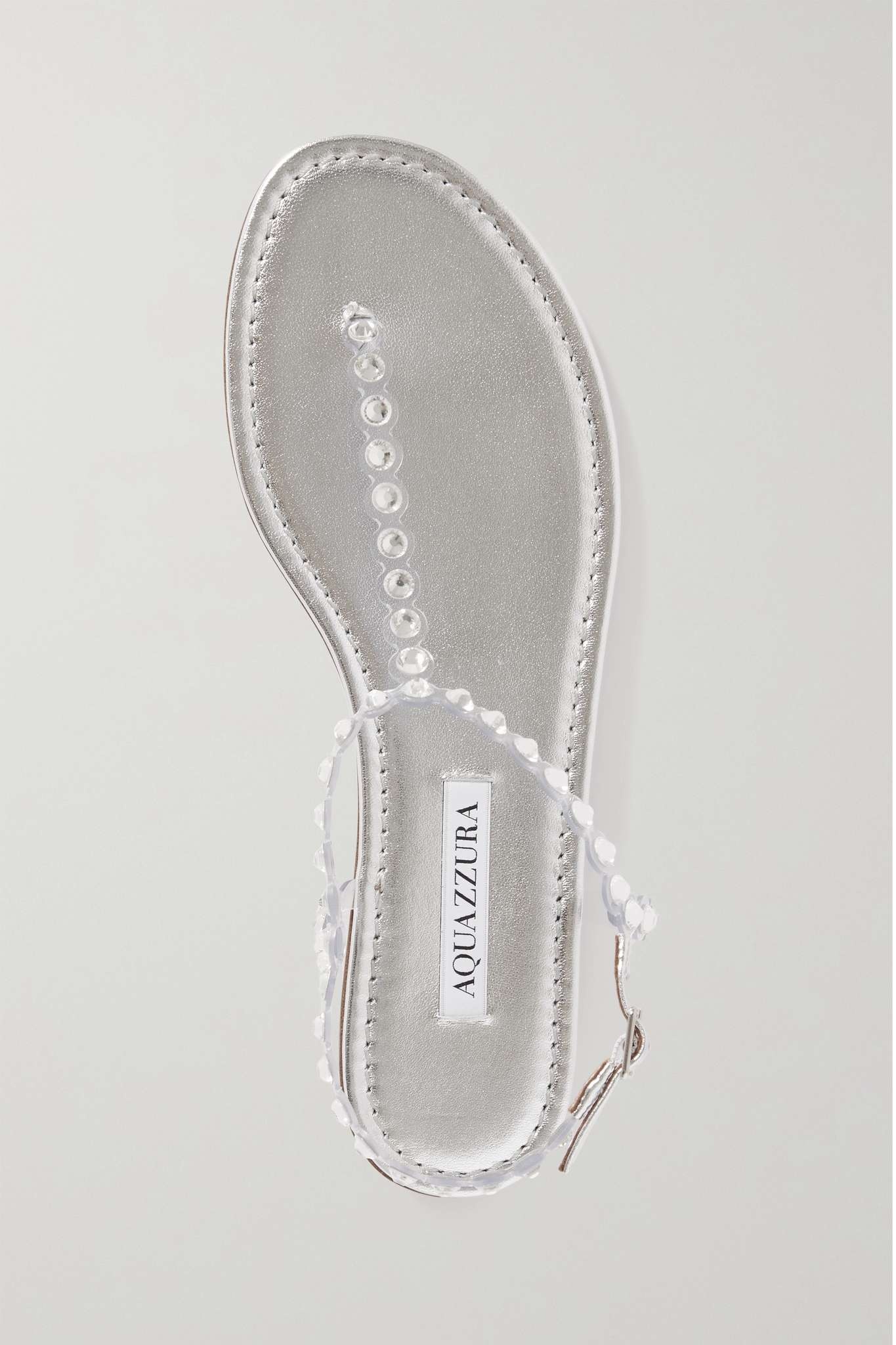 Tequila crystal-embellished PVC and metallic leather sandals - 5