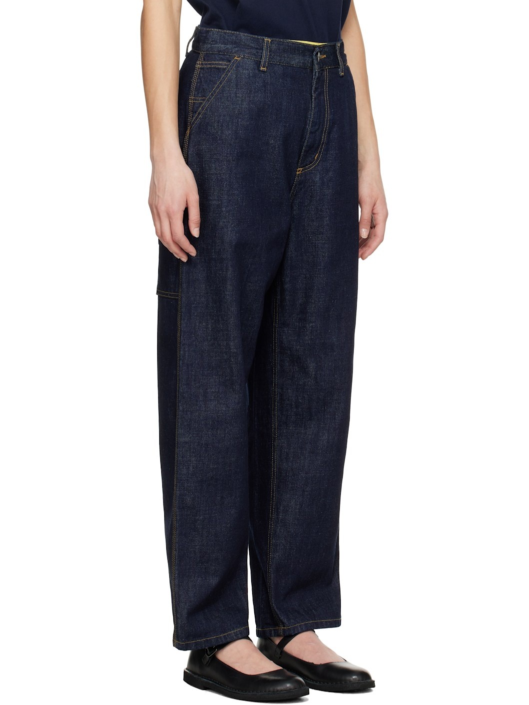 Navy Brandon Single Knee Jeans - 2