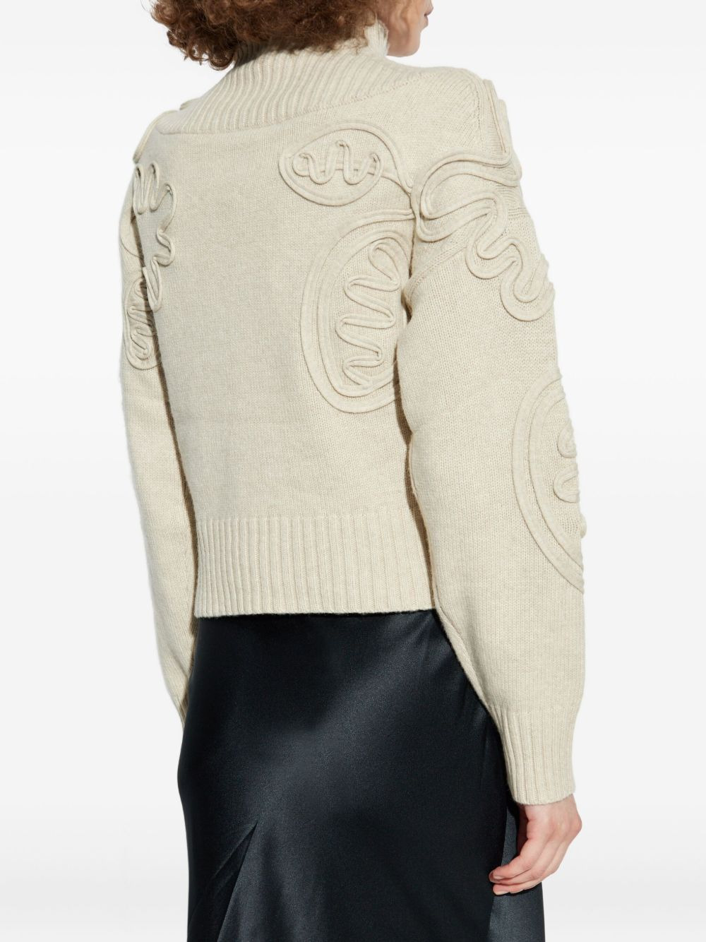 floral-applique mock-neck sweater - 4
