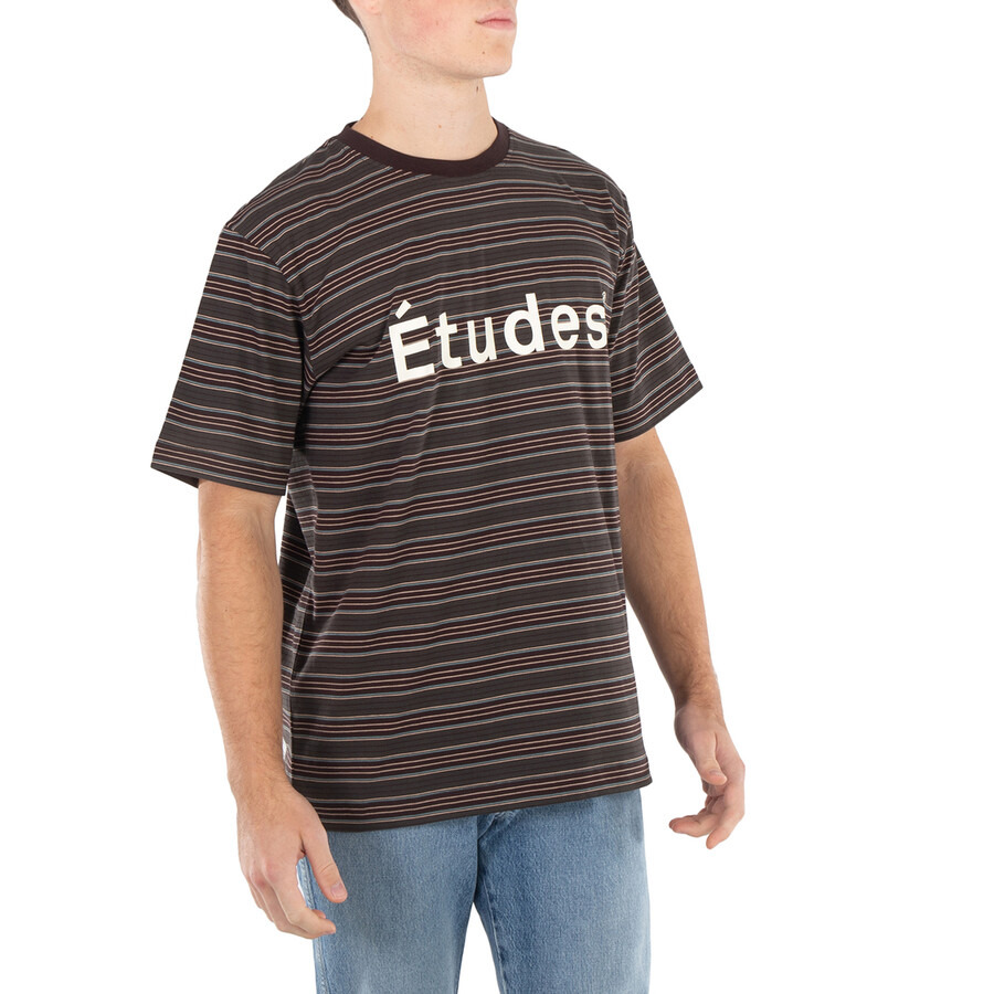 Etudes Brown Striped Wonder Logo T-Shirt - 5