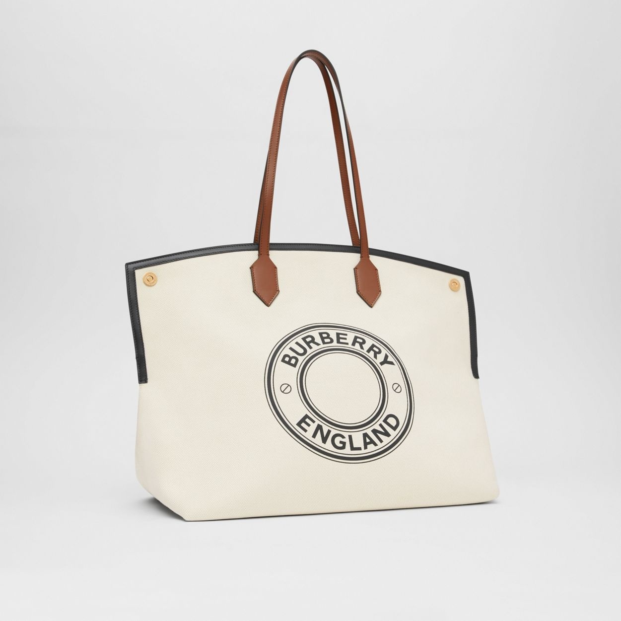 Large Logo Graphic Cotton Canvas Society Tote - 7