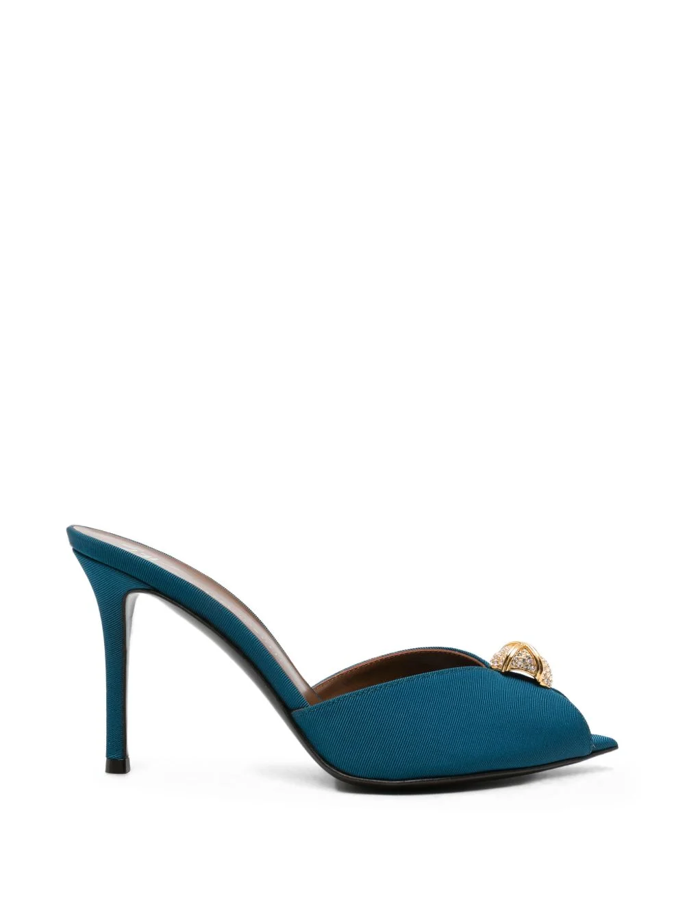 crystal-embellished peep-toe sandals - 1