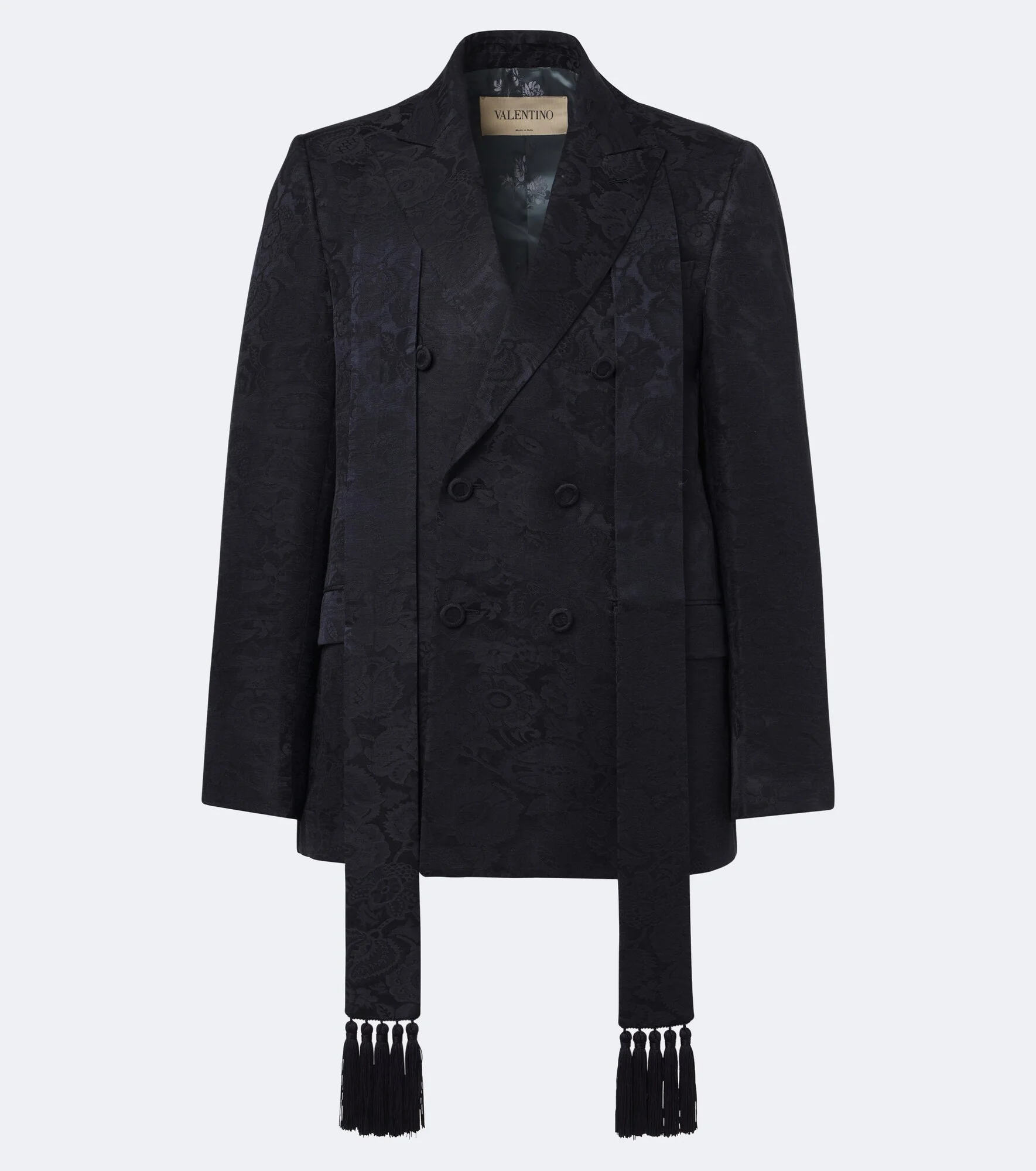 Floral jacquard linen and silk blazer - 1