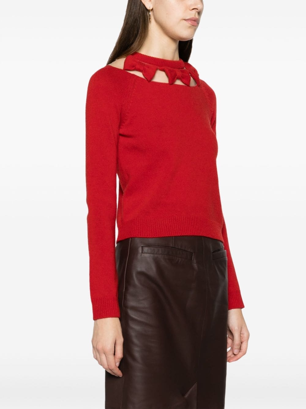 bow virgin-wool jumper - 3