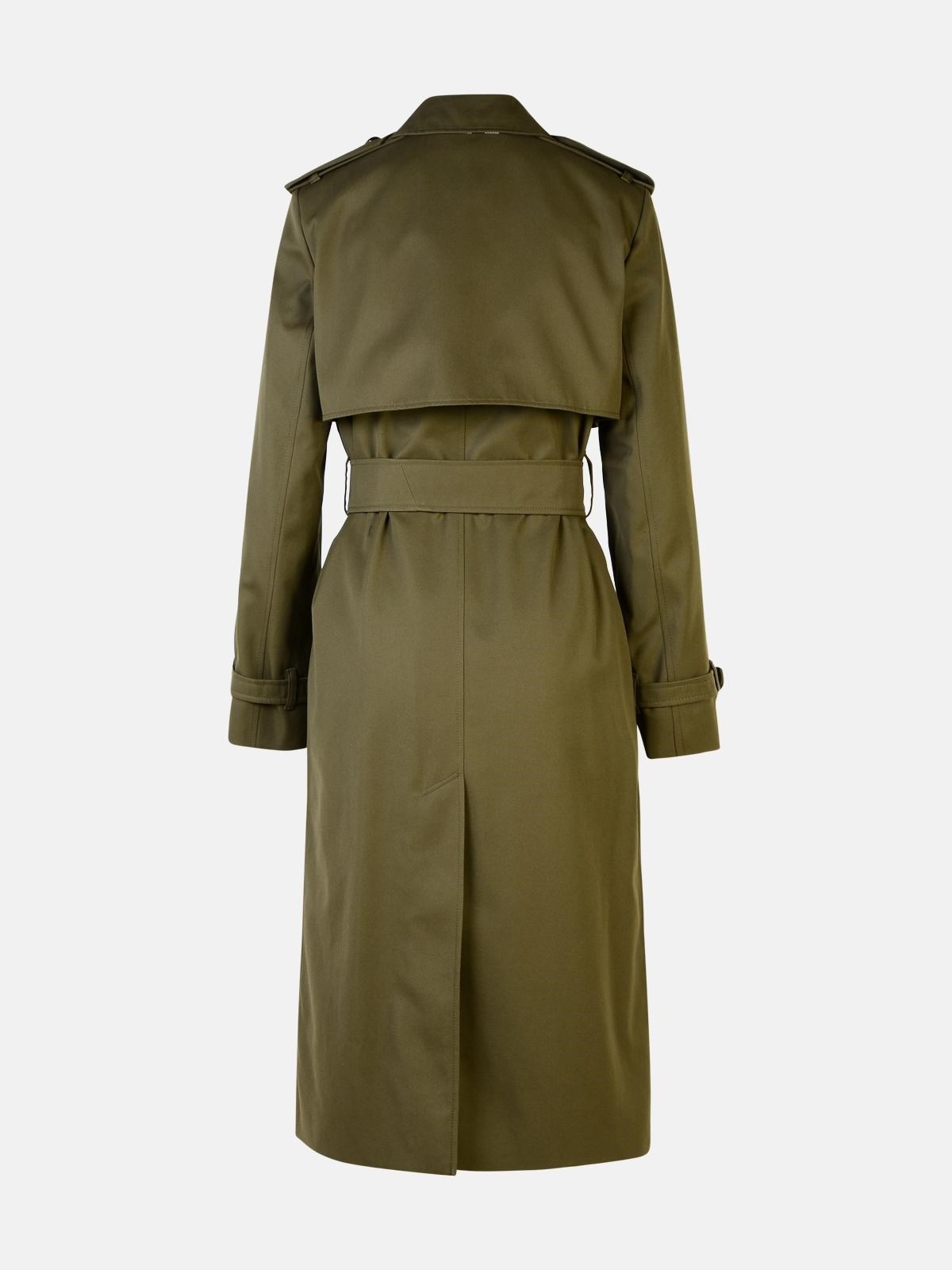 GREEN COTTON BLEND TRENCH COAT - 3