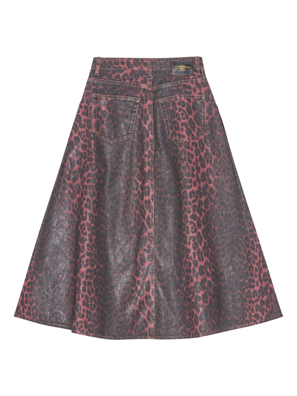 leopard-print midi skirt - 3