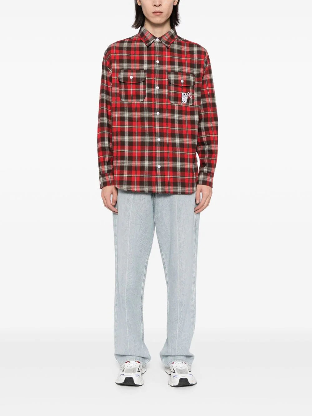 LOGO-PRINT CHECK SHIRT - 2