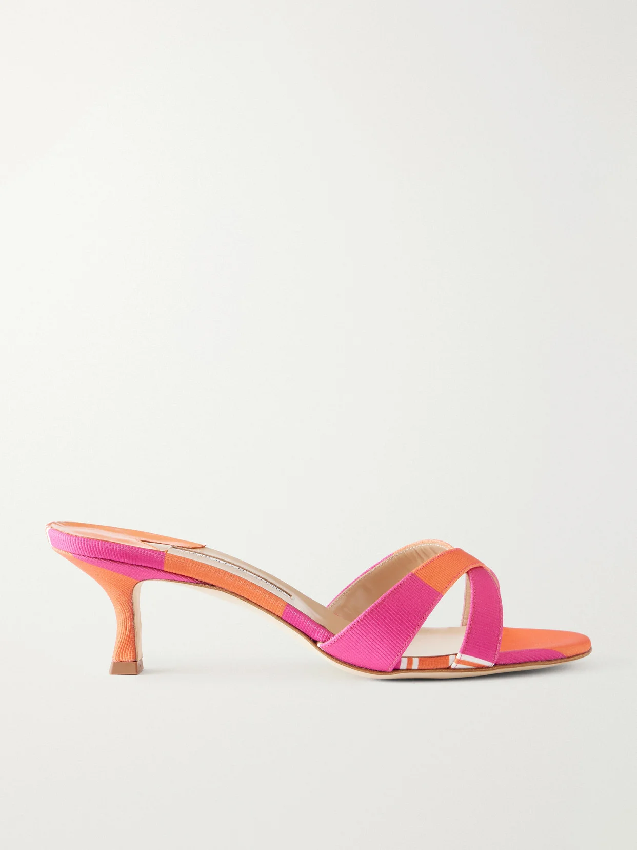 + Emilia Wickstead Callamu 50 Striped Grosgrain Mules - 1