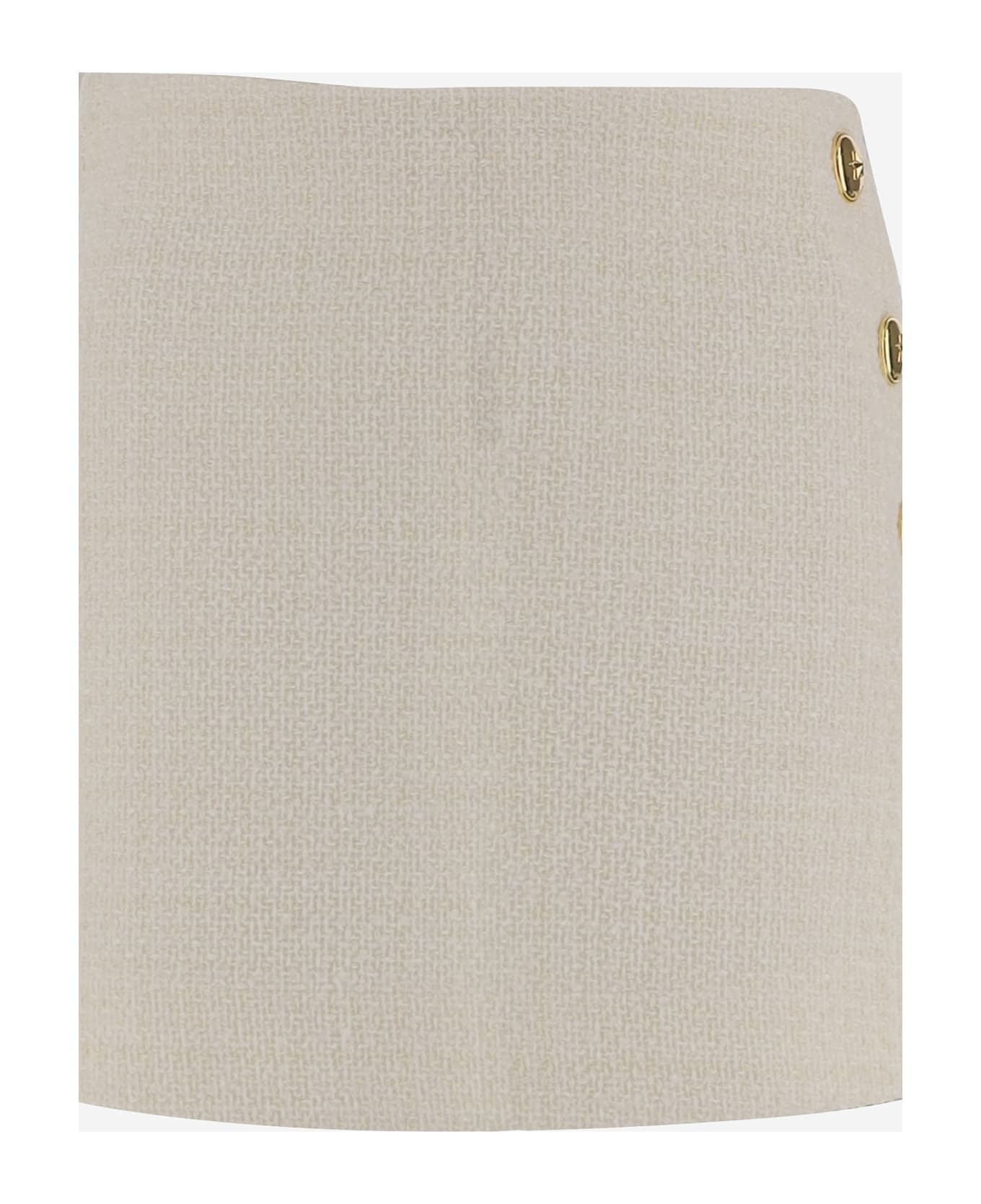 Cotton Blend Flan Skirt - 3