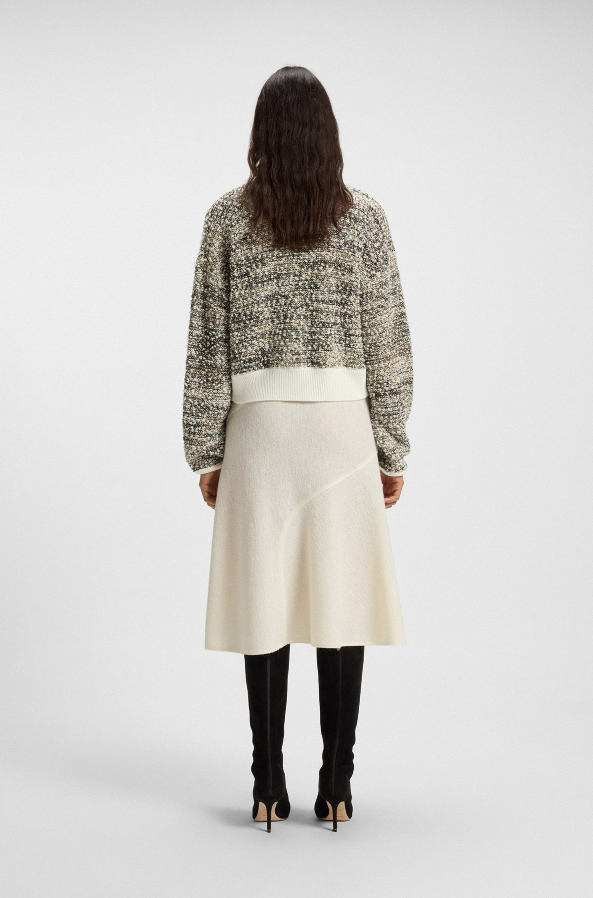 WOOL-BLEND CARDIGAN IN METALLIC TWEED - 4
