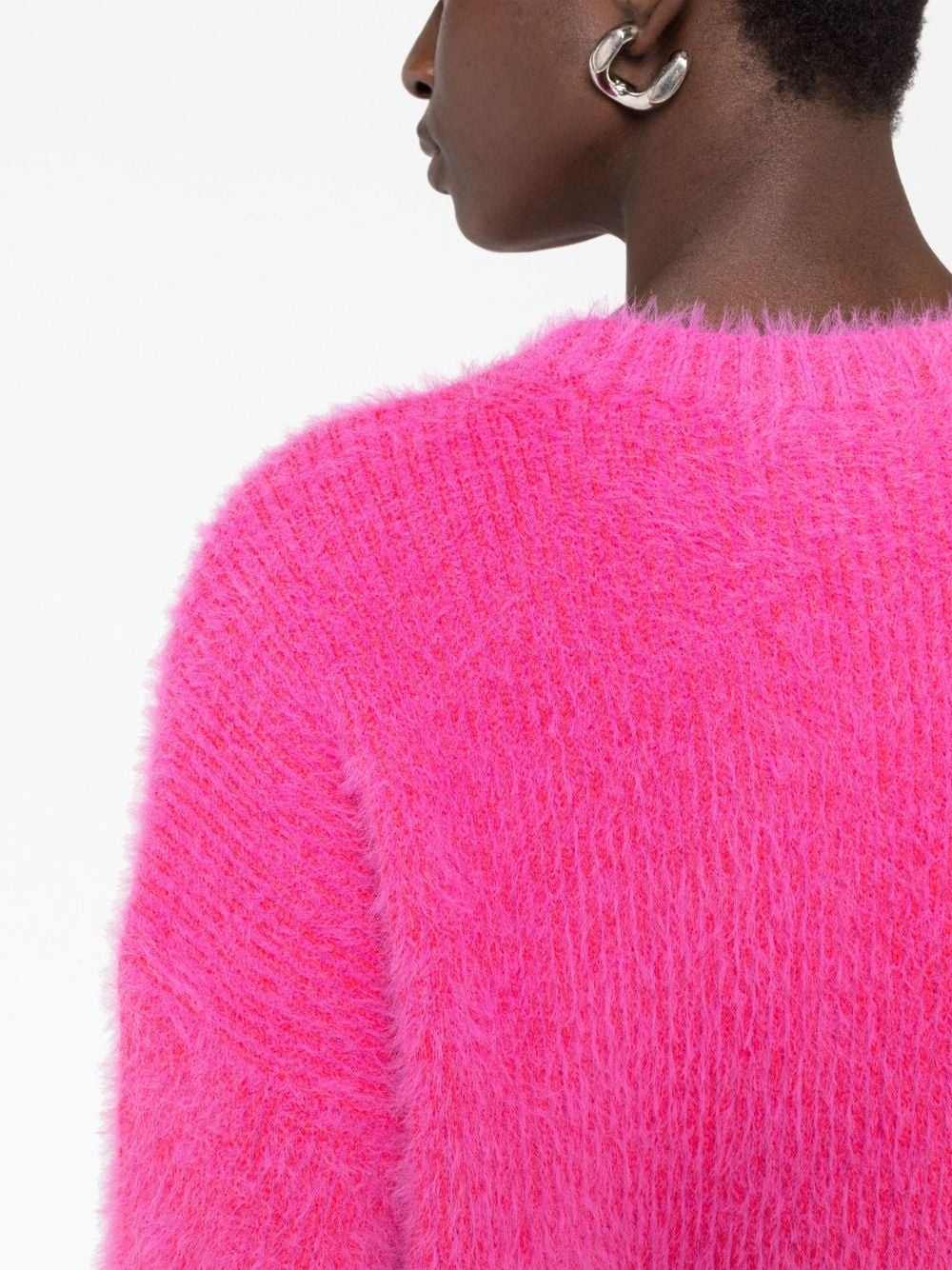 long-sleeved textured jumper - 3