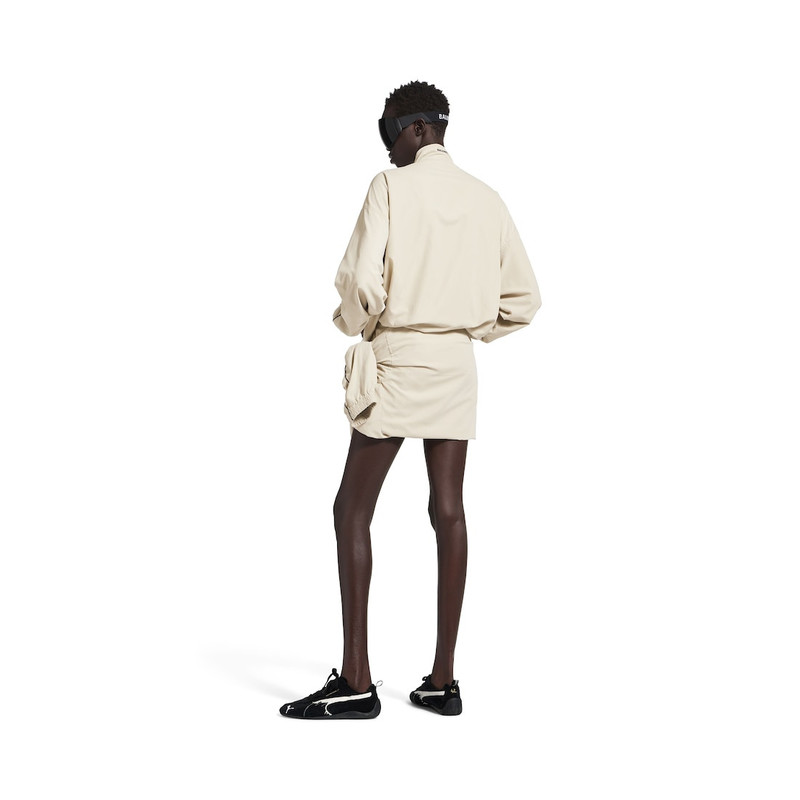Women's Knotted Tracksuit Skirt in Cream 4