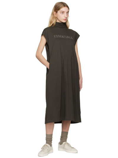 ESSENTIALS Gray Sleeveless Midi Dress outlook