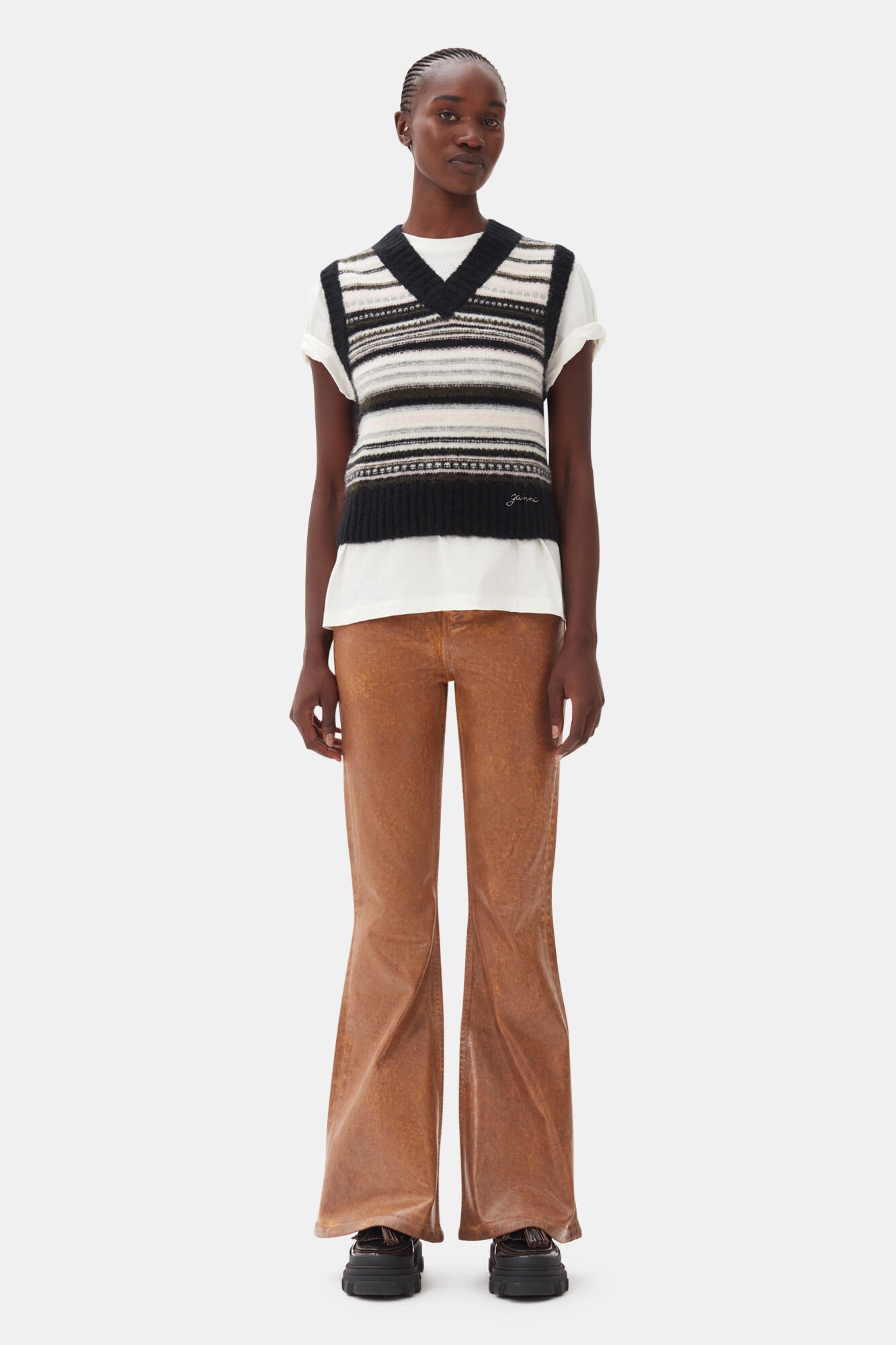 STRIPED KNIT VEST - 3