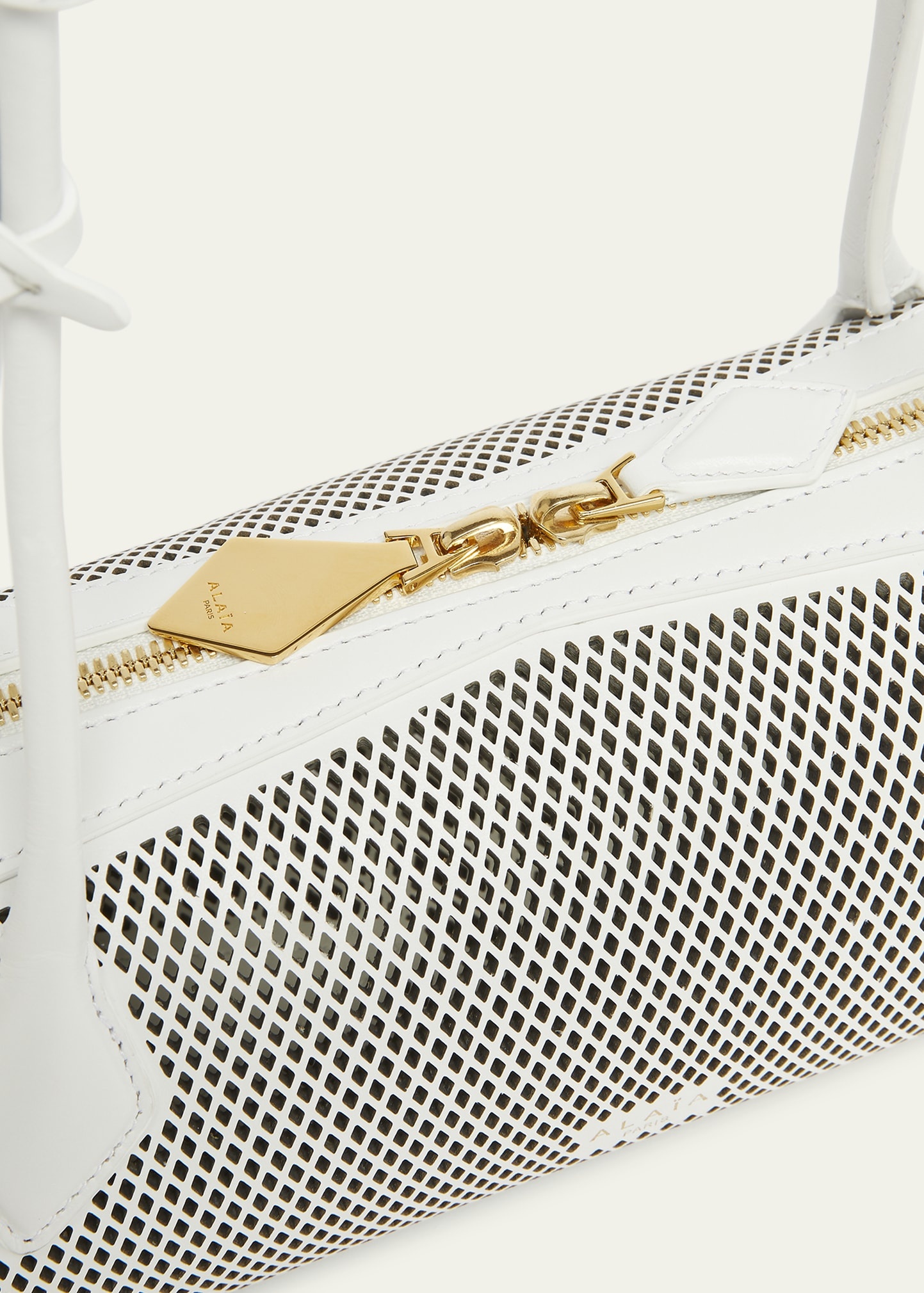 Le Teckel Medium Shoulder Bag in Fishnet Leather - 5