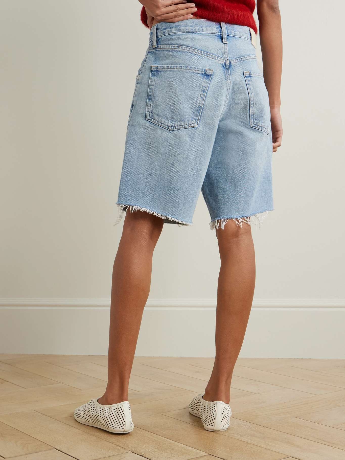 Ayla frayed denim shorts Light denim - 4
