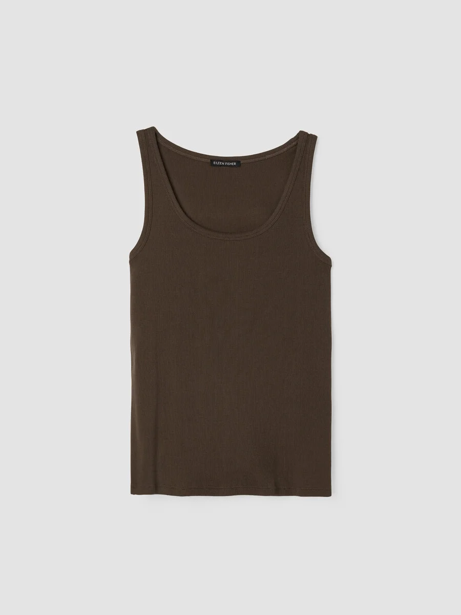 Organic Cotton Stretch Rib Slim Tank - 1