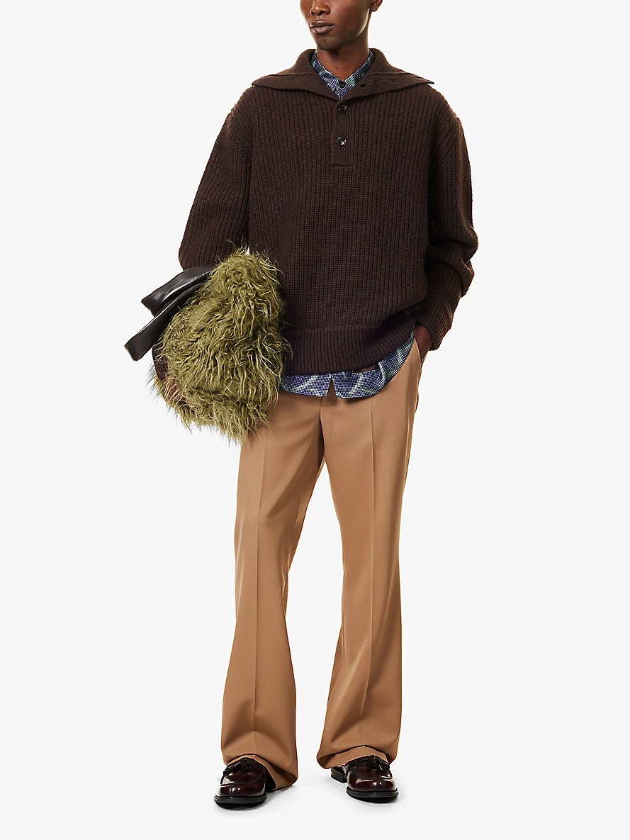Preely pressed creases flared-leg regular-fit wool trousers - 2