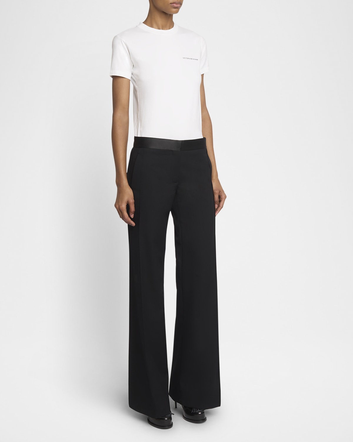 Mid-Rise Side Panel Straight-Leg Trousers - 3