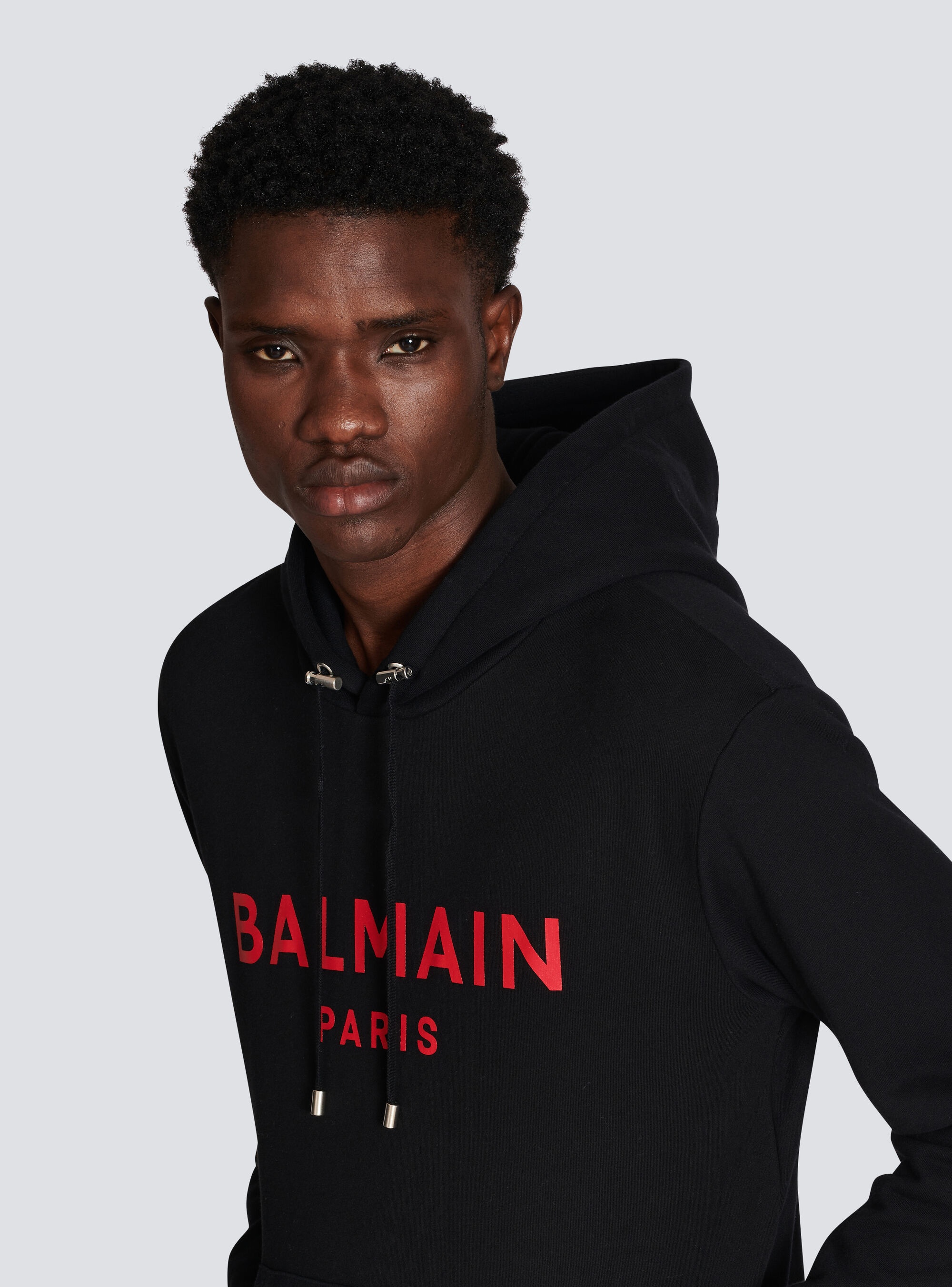 EXCLUSIVE - Cotton sweatshirt with Balmain Paris logo print - 6