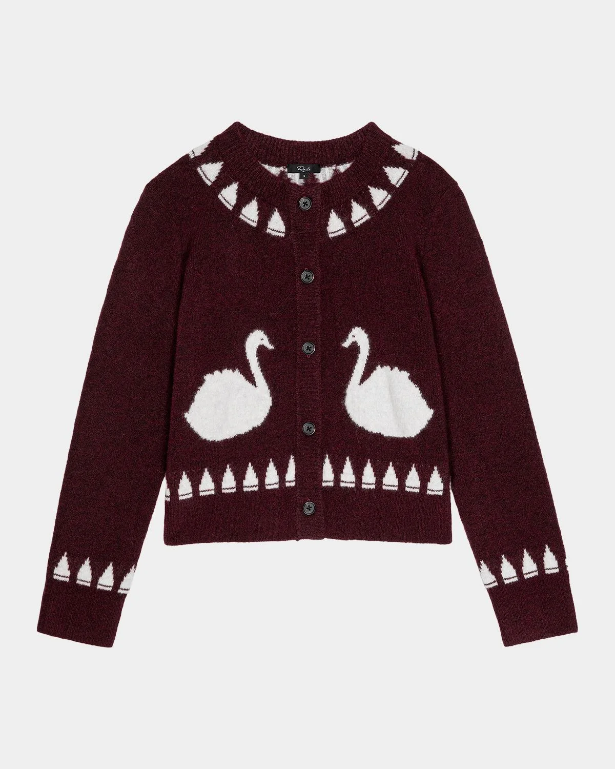 Millie Swans Wool-Blend Cardigan - 1