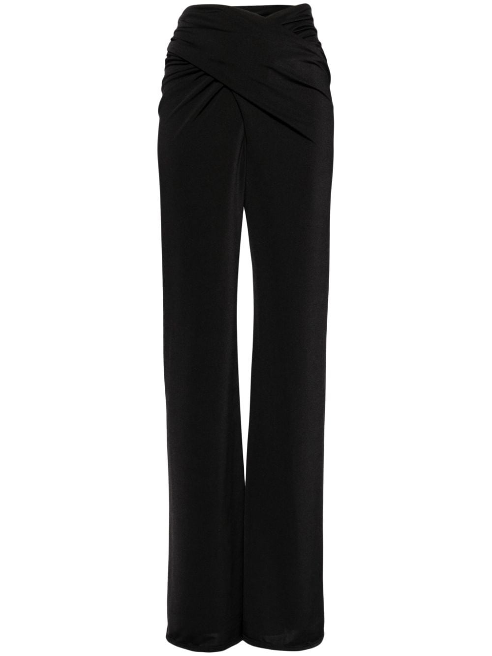 Boxte wrap-waist satin-jersey trousers - 1