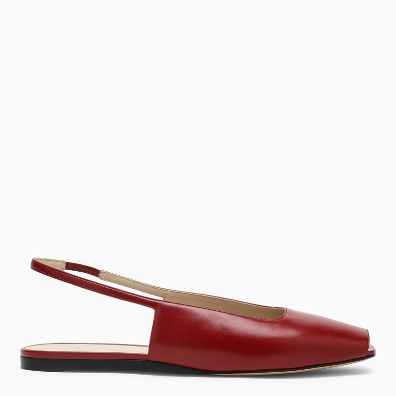 Low red leather sandal - 1