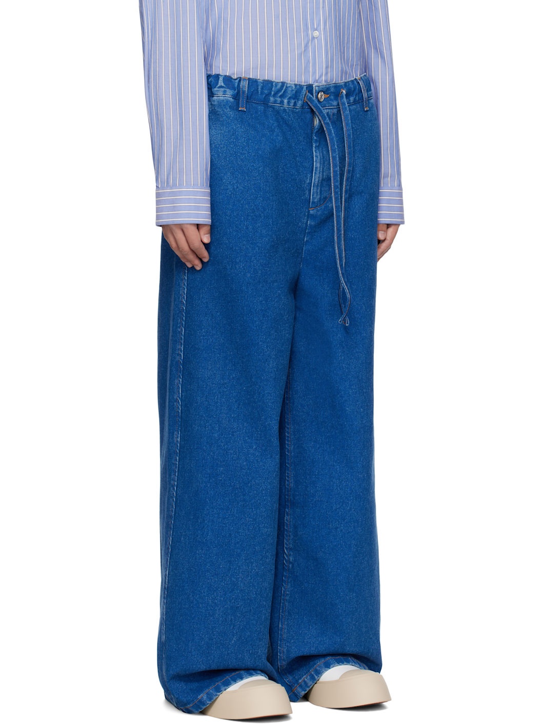 Navy Drawstring Jeans - 2