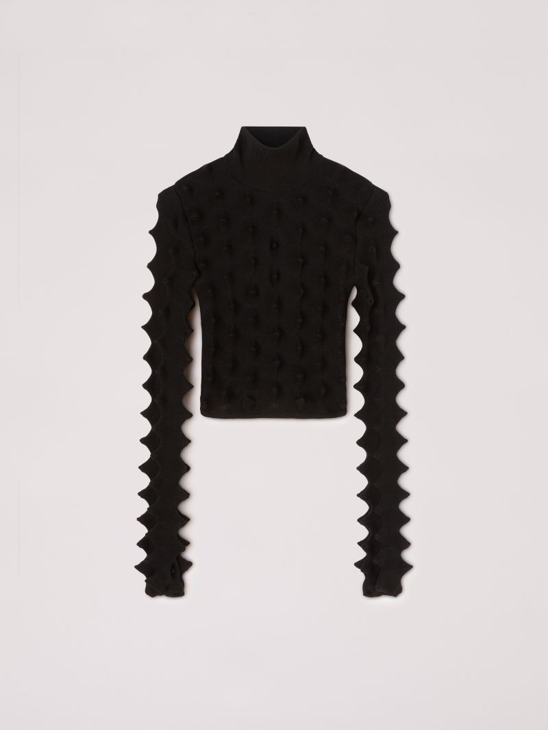 CROPPED SPIKES TURTLENECK - 1