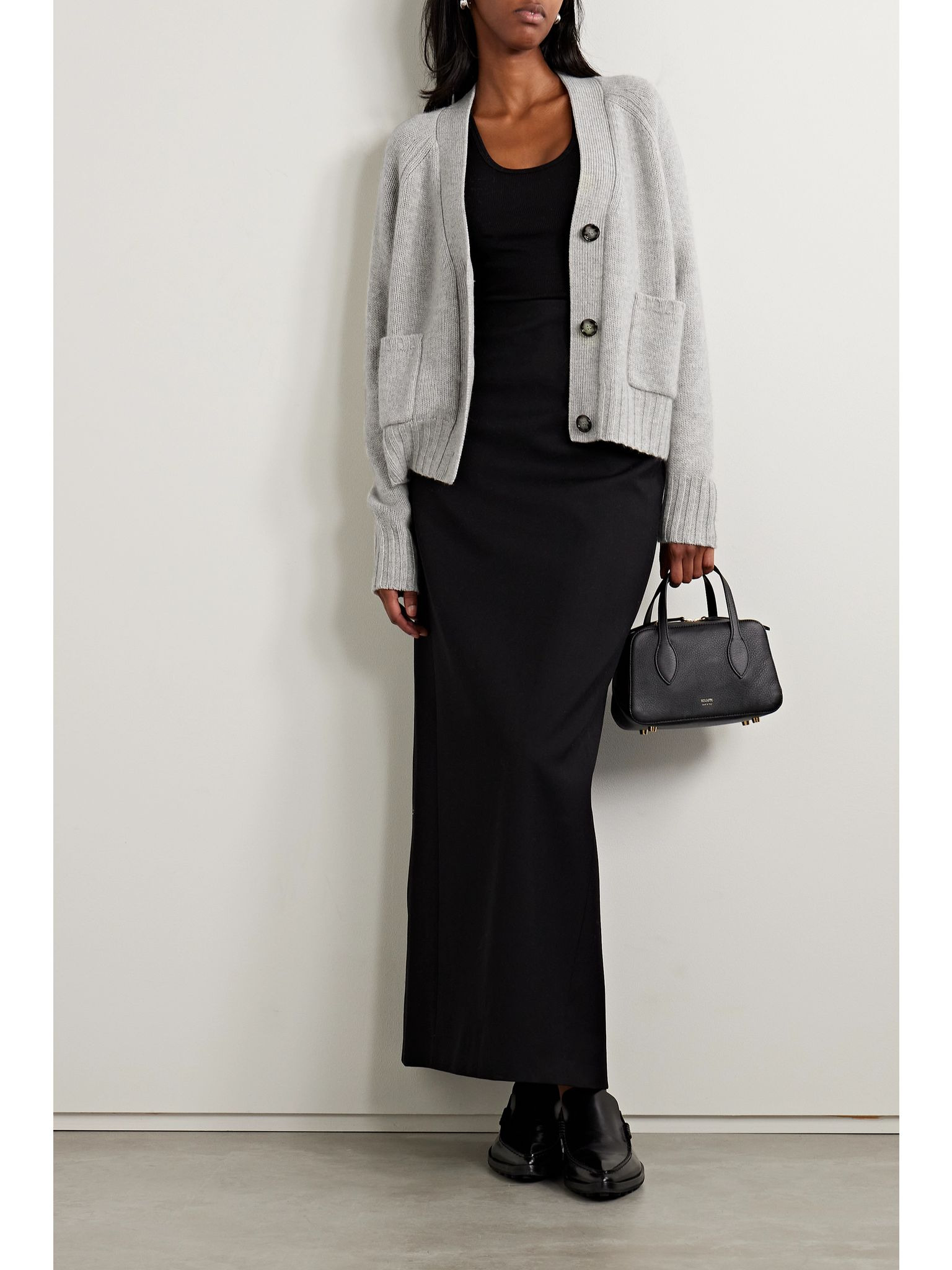 + NET SUSTAIN Wool and cashmere-blend cardigan Light gray - 2
