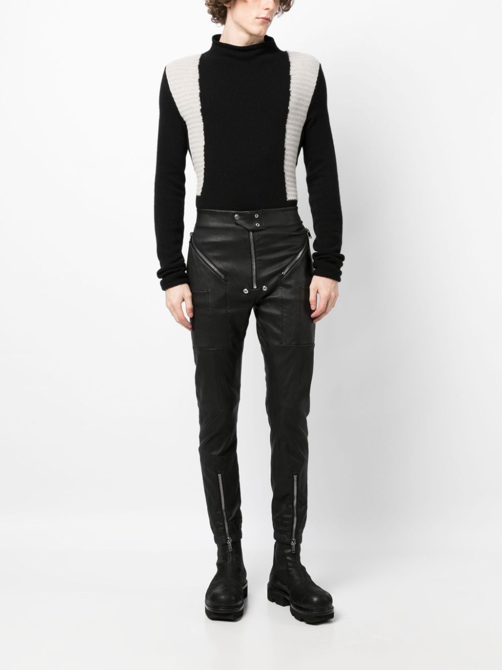 zipper-detailing skinny trousers - 2