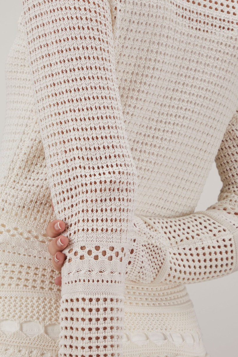 Pointelle Top in Ecru 5