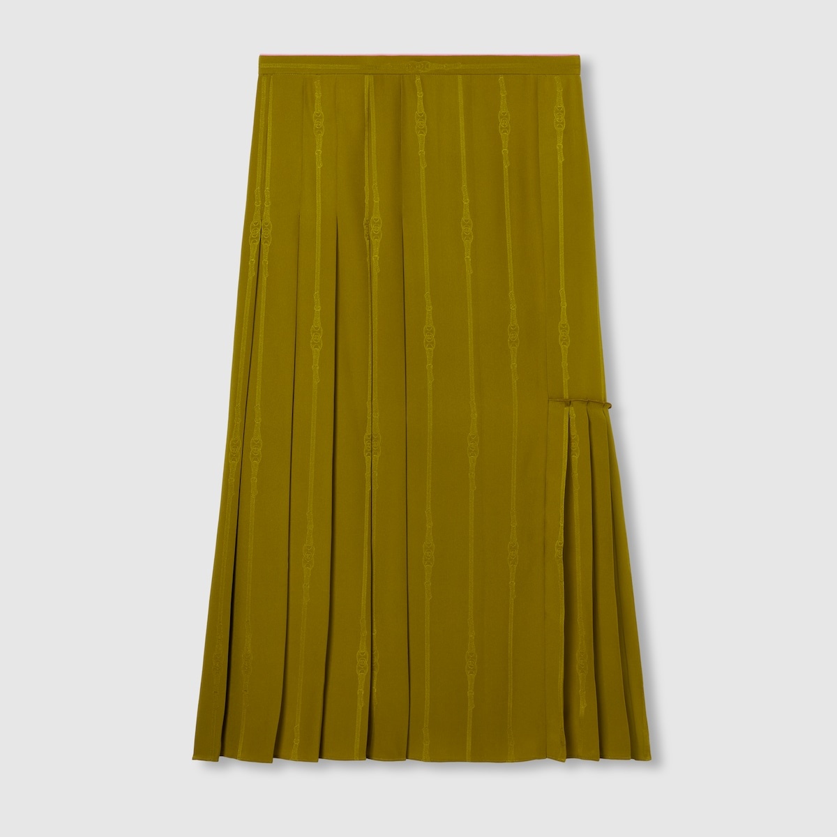 Chain and belt silk jacquard skirt - 1