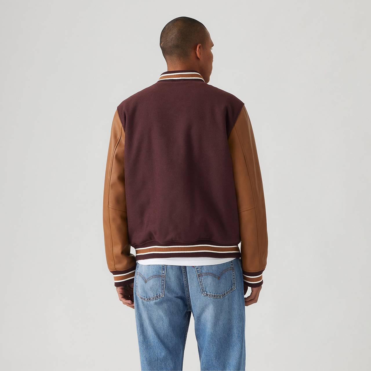 MIXED MEDIA VARSITY JACKET - 4