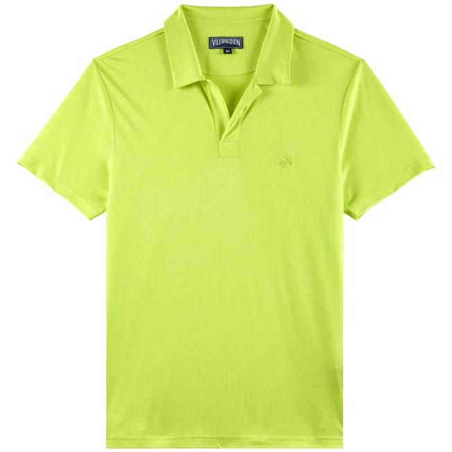 Men Tencel Polo Shirt Solid - 1