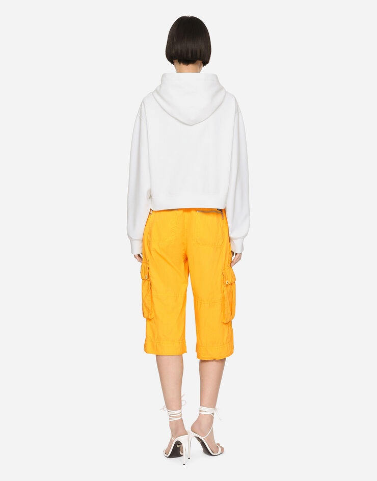 Cropped lemon-print jersey hoodie with DG logo - 3