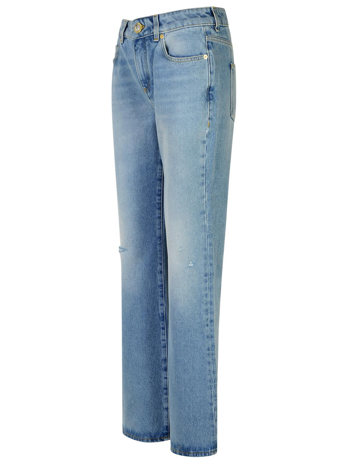 Balmain Light Blue Cotton Jeans Women - 2