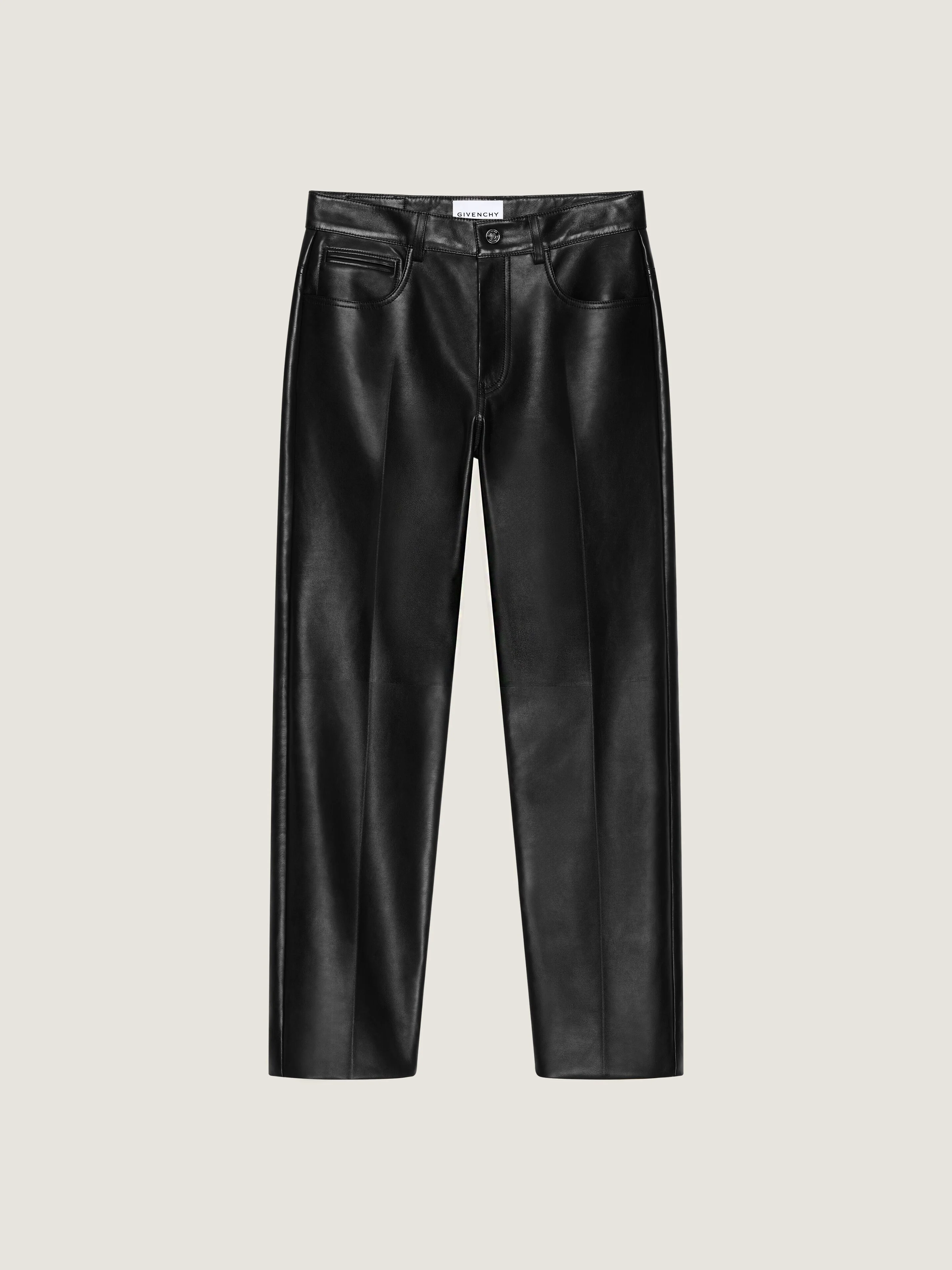 STRAIGHT LEG TROUSERS IN LEATHER - 1