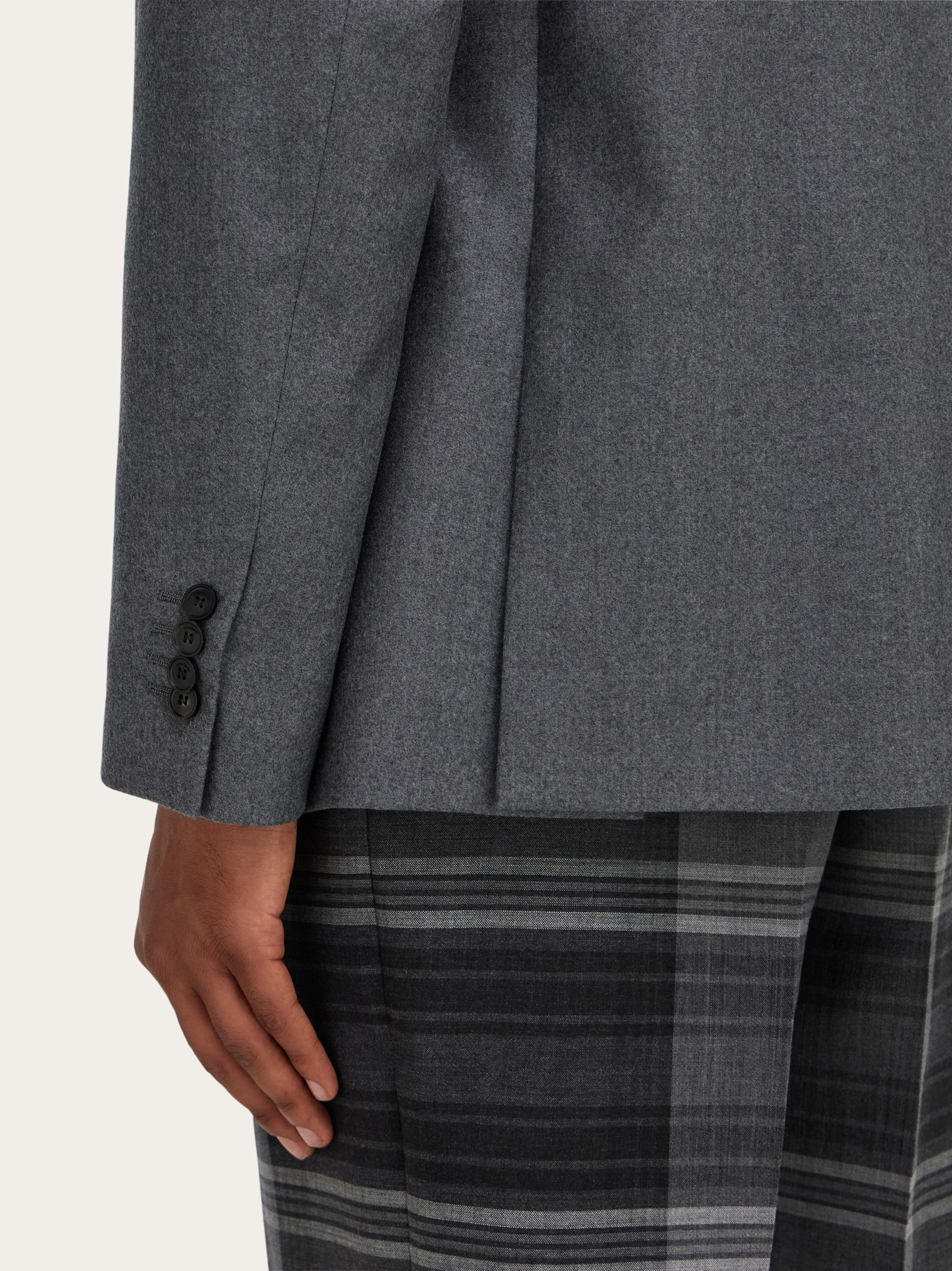 Single breasted flannel blazer - 5