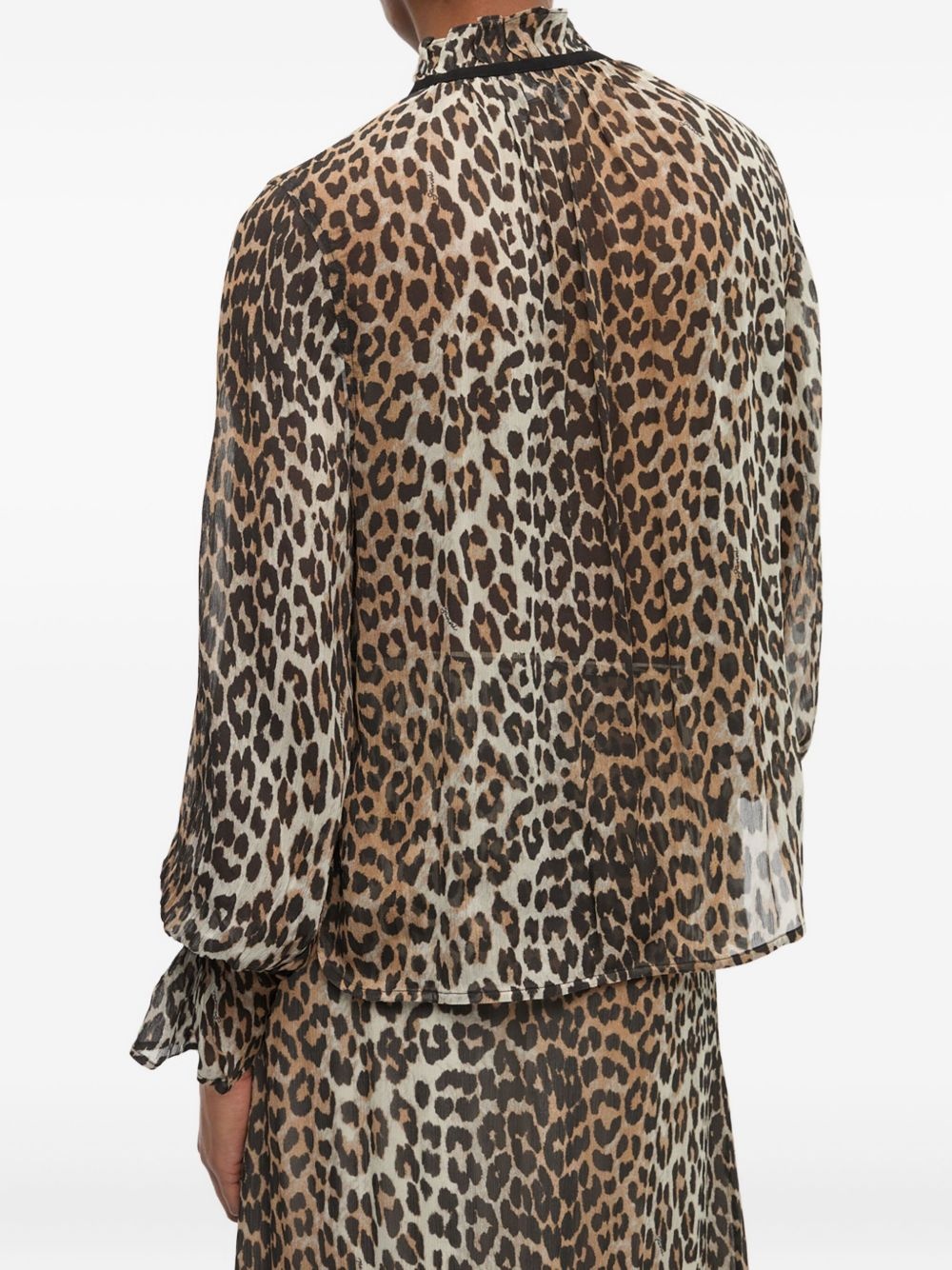leopard-print blouse - 4