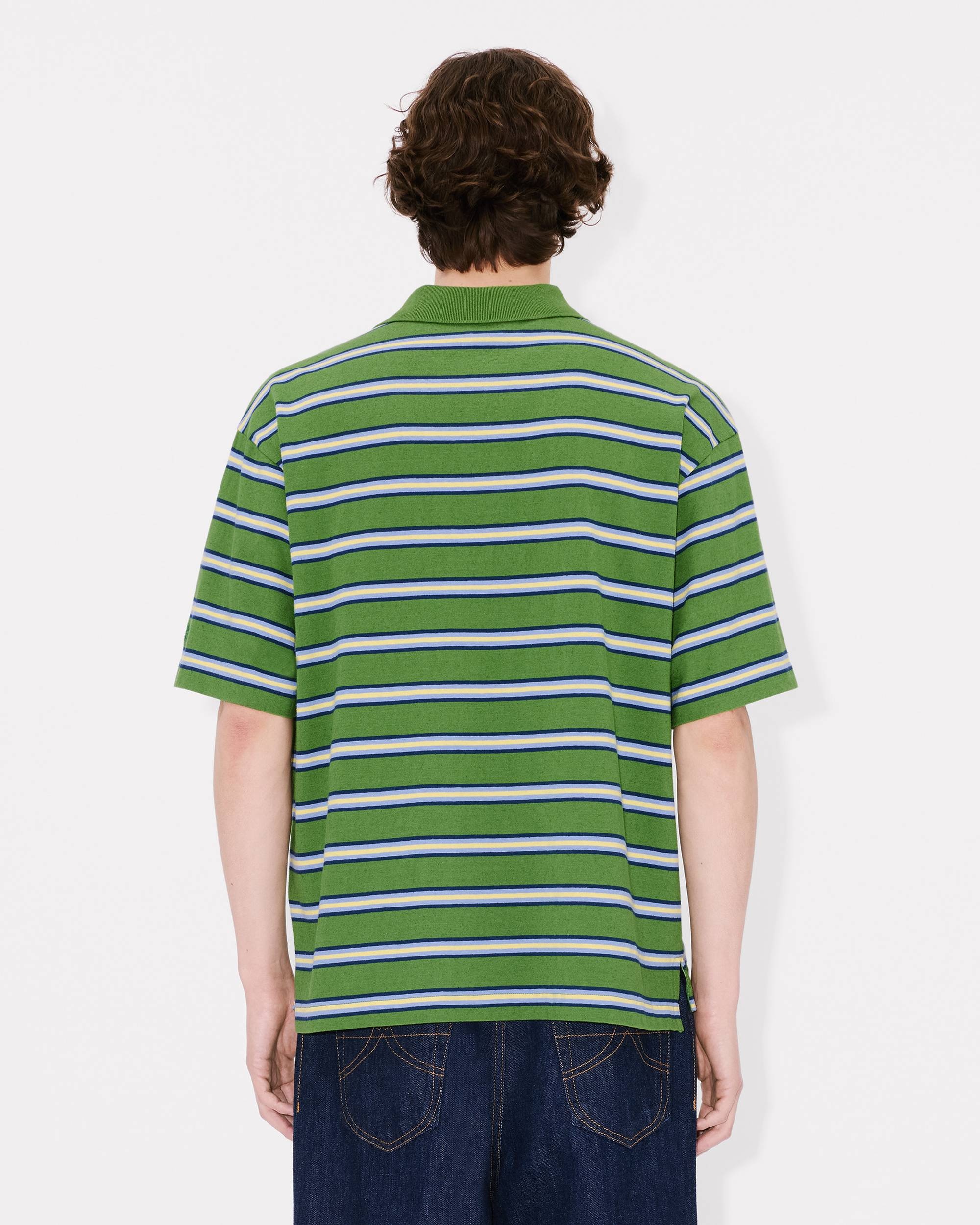 'KENZO Coast Lines' embroidered boxy polo in cotton linen - 4