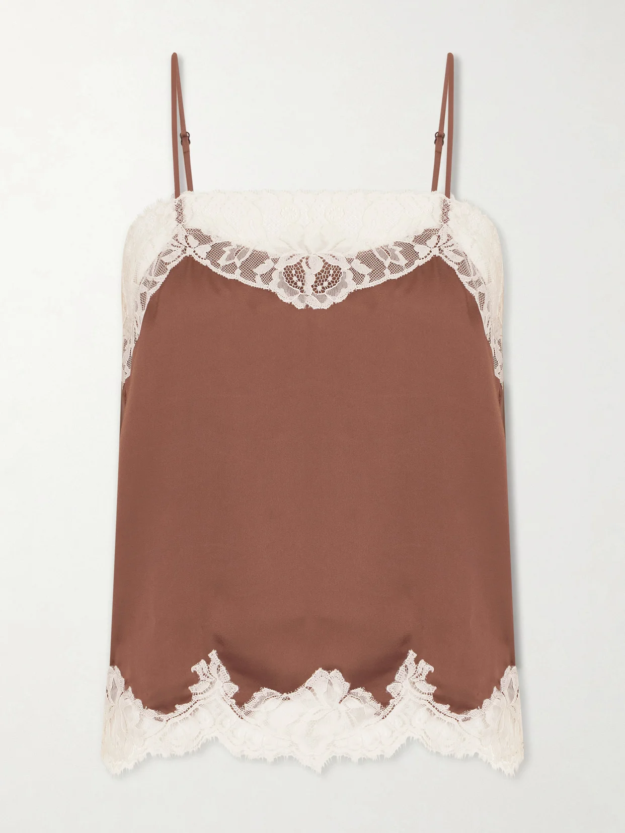 Marisol Lace-trimmed Satin Tank - 1
