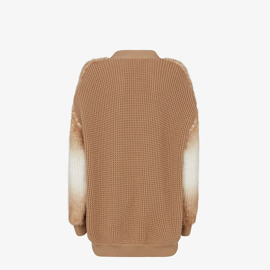 Beige mink cardigan - 2