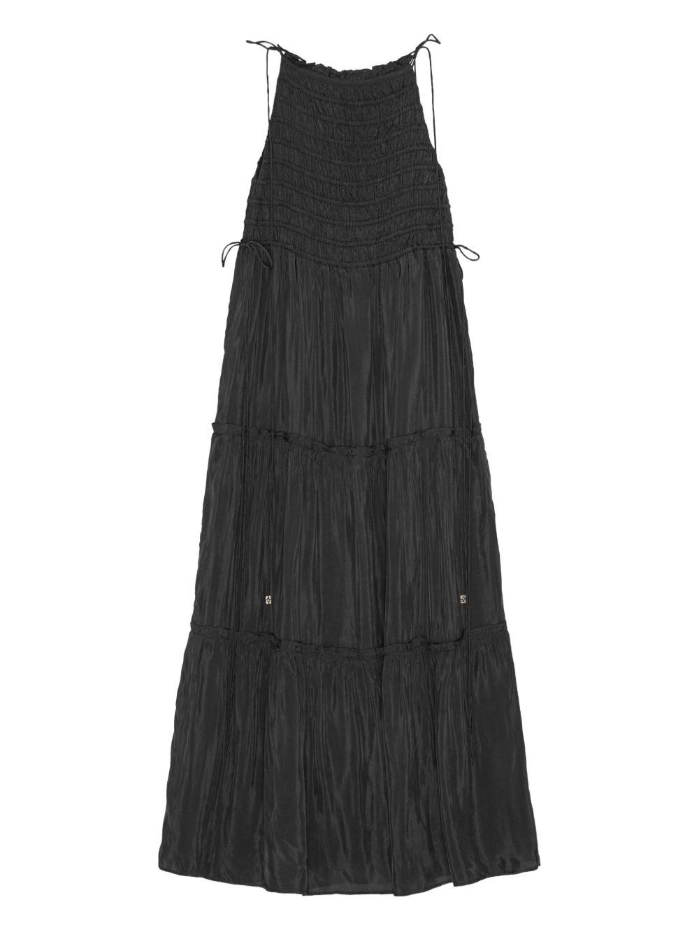 tie-strap smocked maxi dress - 6