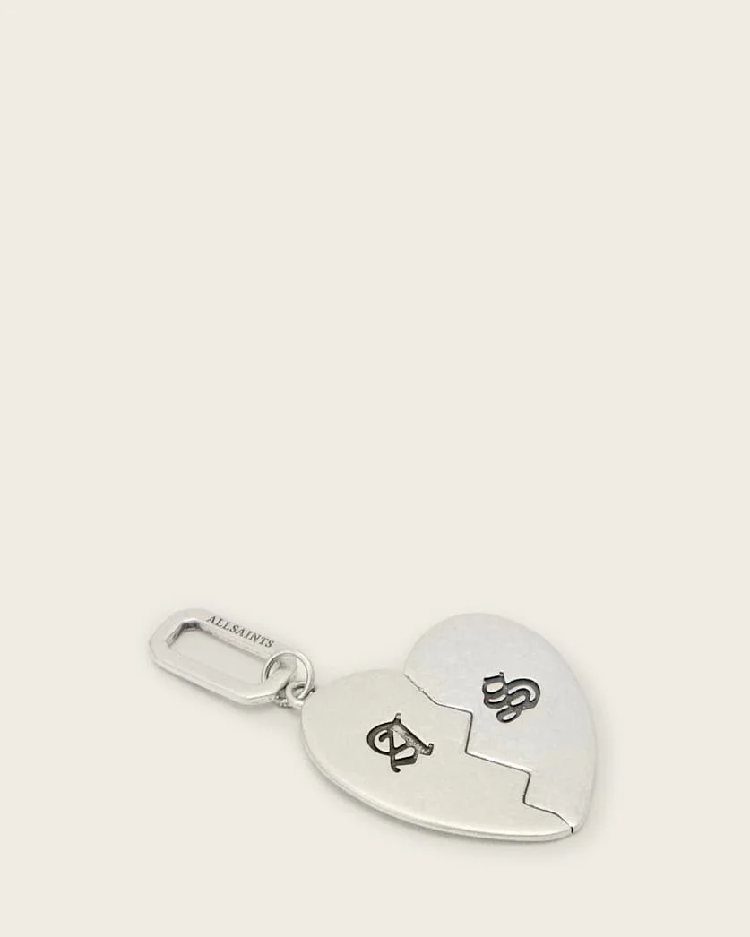 LARGE HEART STERLING SILVER PENDANT CHARM - 1