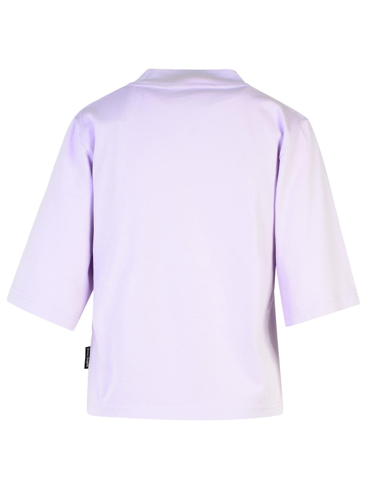 Palm Angels Lilac Cotton T-Shirt Woman - 3