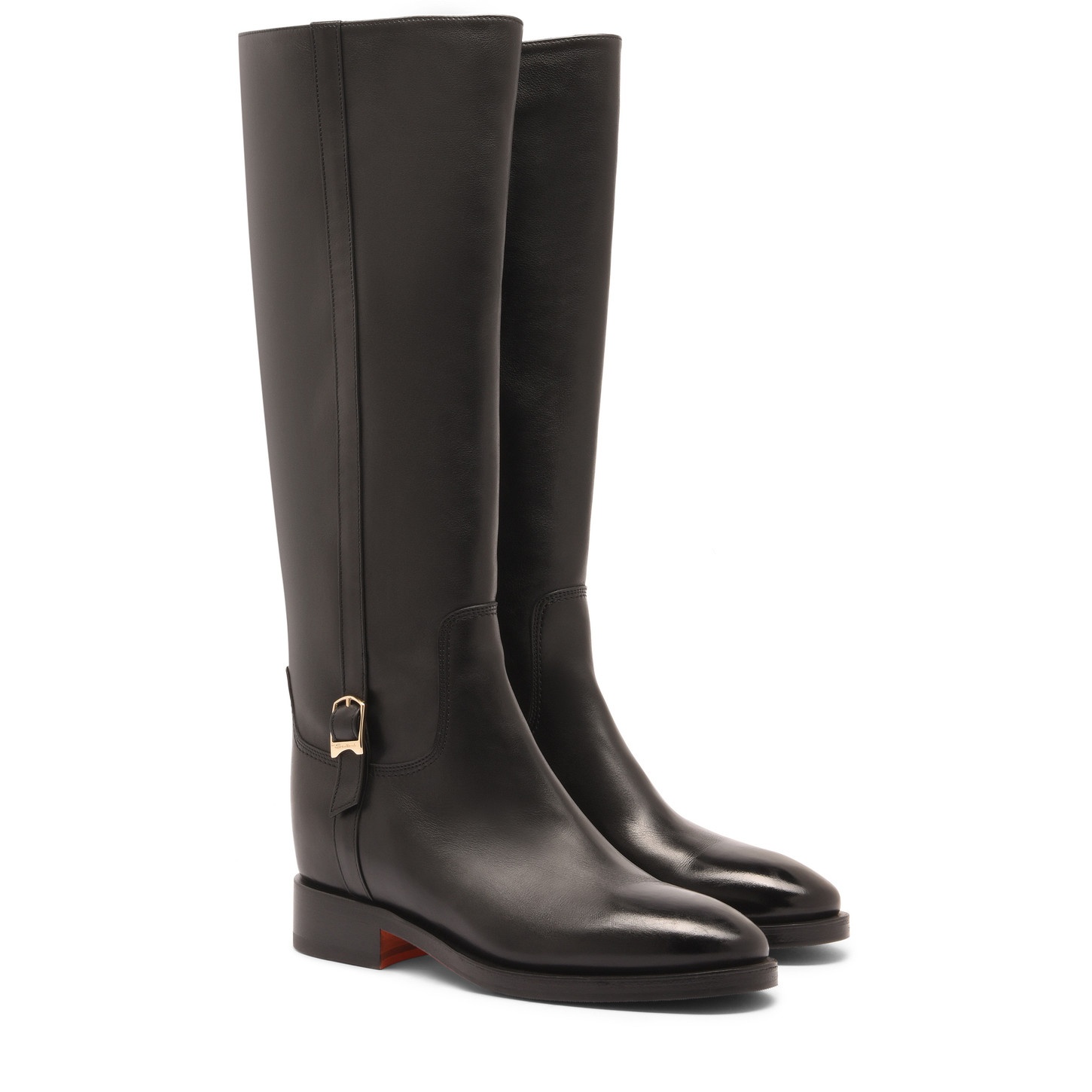 Women's black leather boot - 3
